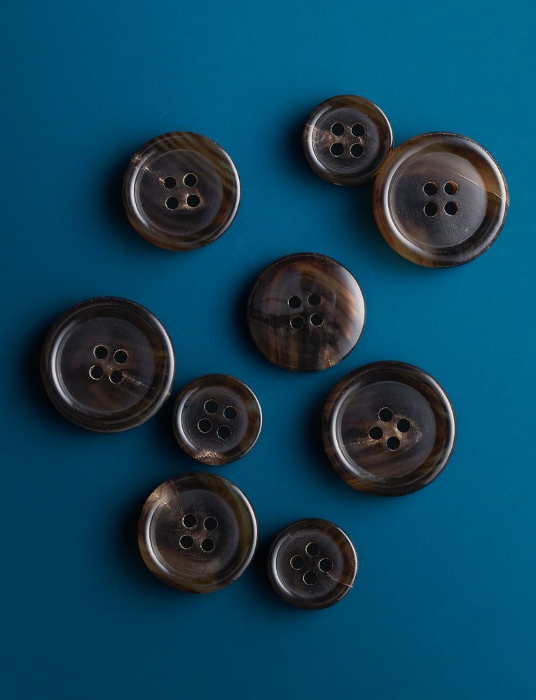 Horn Button, Dark Brown